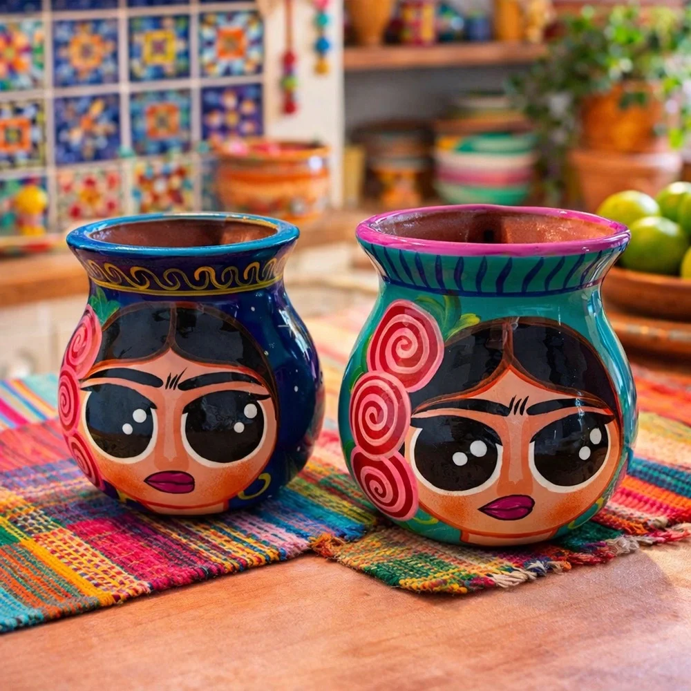 Colorful Hand-Painted Ceramic Cups - Picture 1 of 9